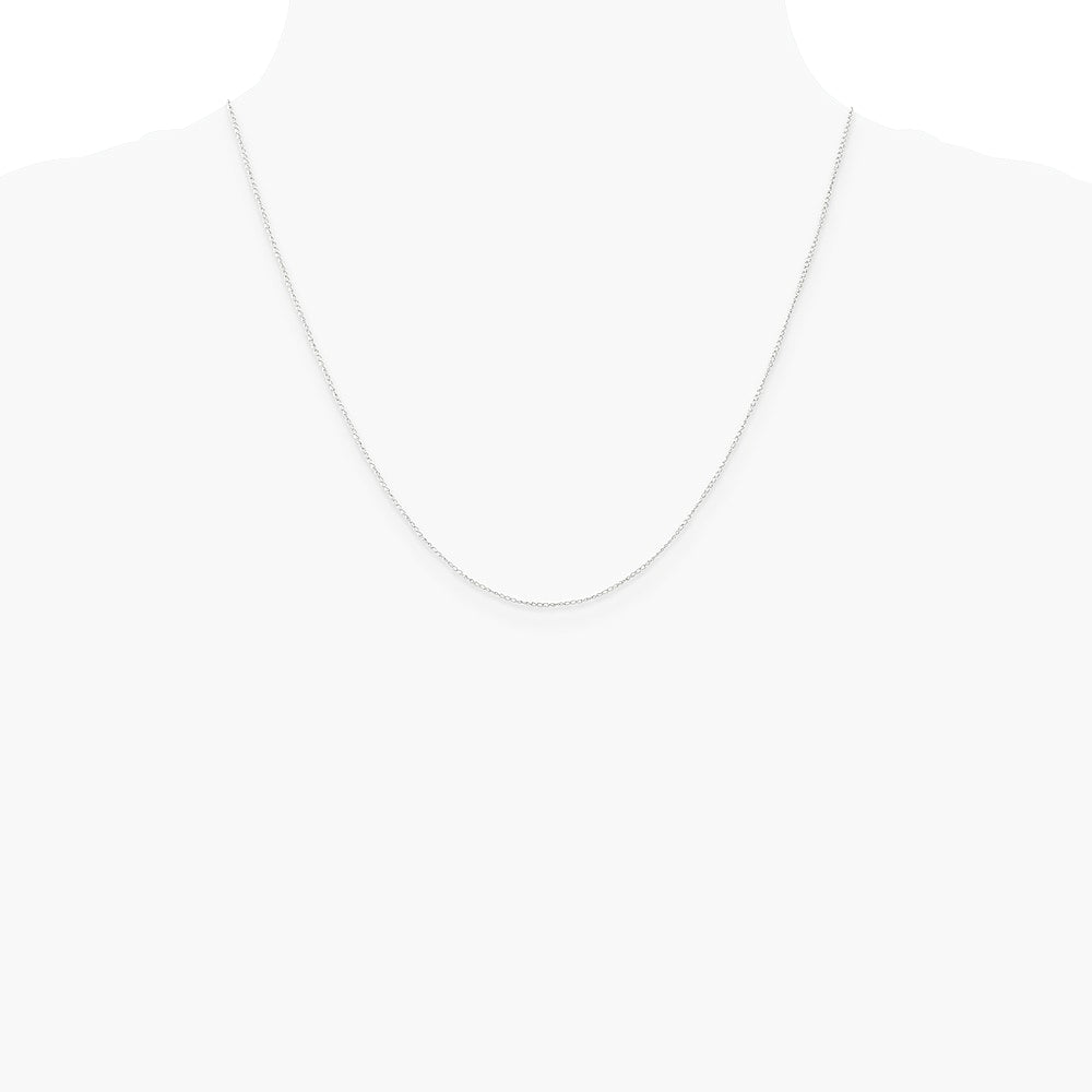 10K White Gold .5mm Carded Curb Chain Necklace 16"-24" - Product Photo