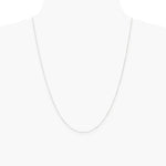 10K White Gold .5mm Carded Curb Chain Necklace 16"-24" - Product Photo