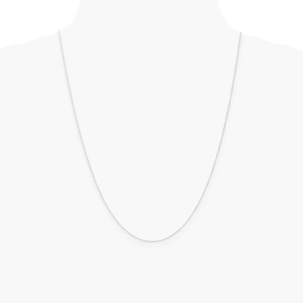 10K White Gold .5mm Carded Curb Chain Necklace 16"-24" - Product Photo