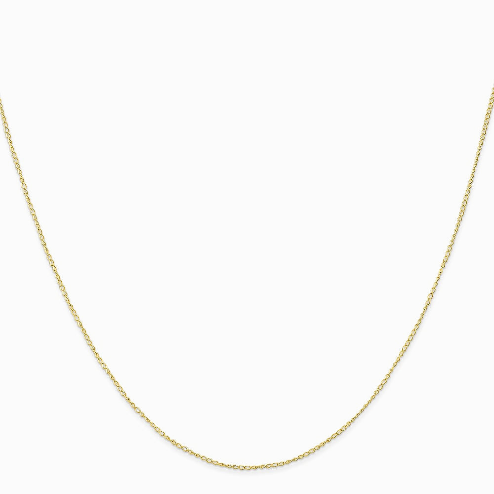 10K Yellow Gold .5mm Carded Curb Chain Necklace 16"-24" - Product Photo