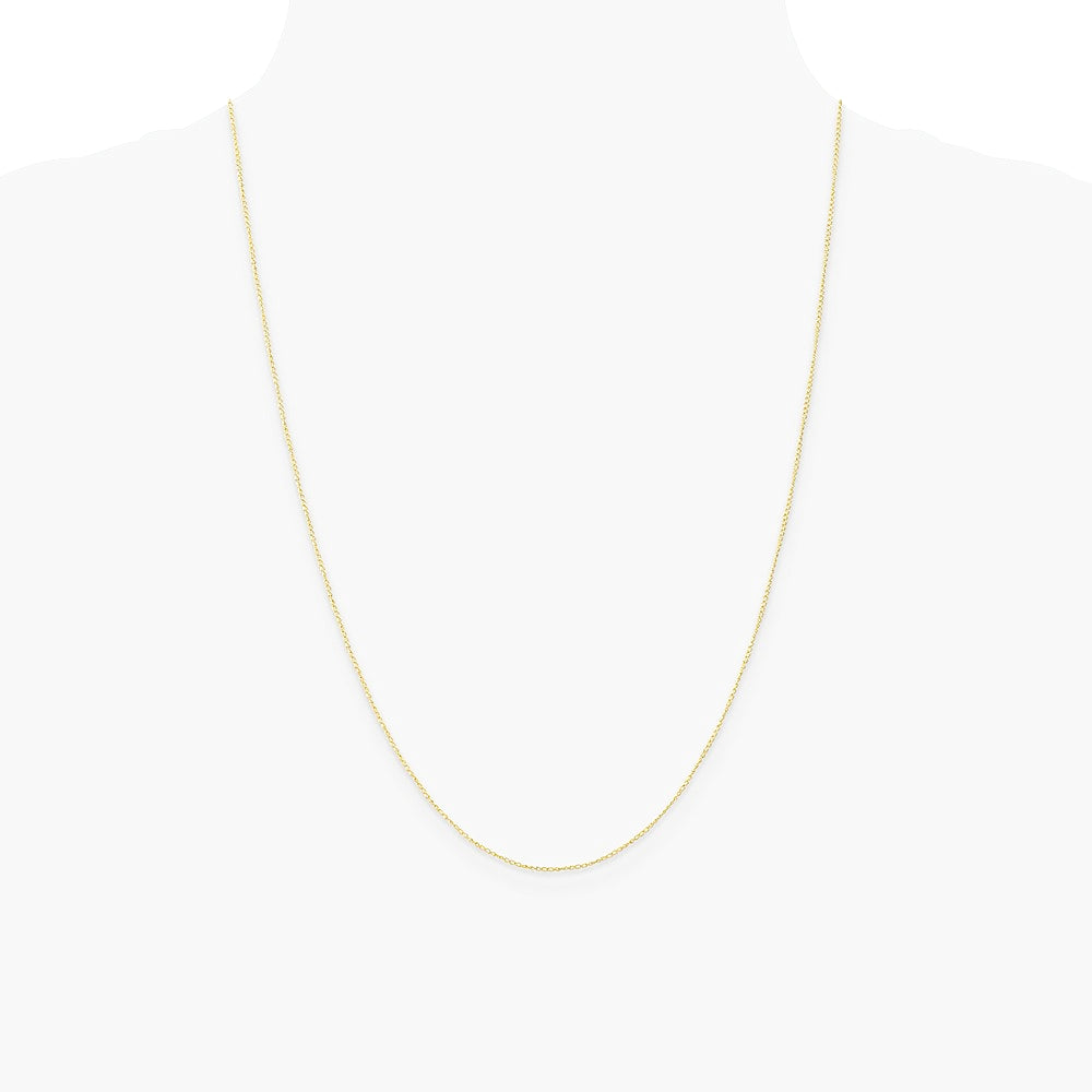 10K Yellow Gold .5mm Carded Curb Chain Necklace 16"-24" - Product Photo