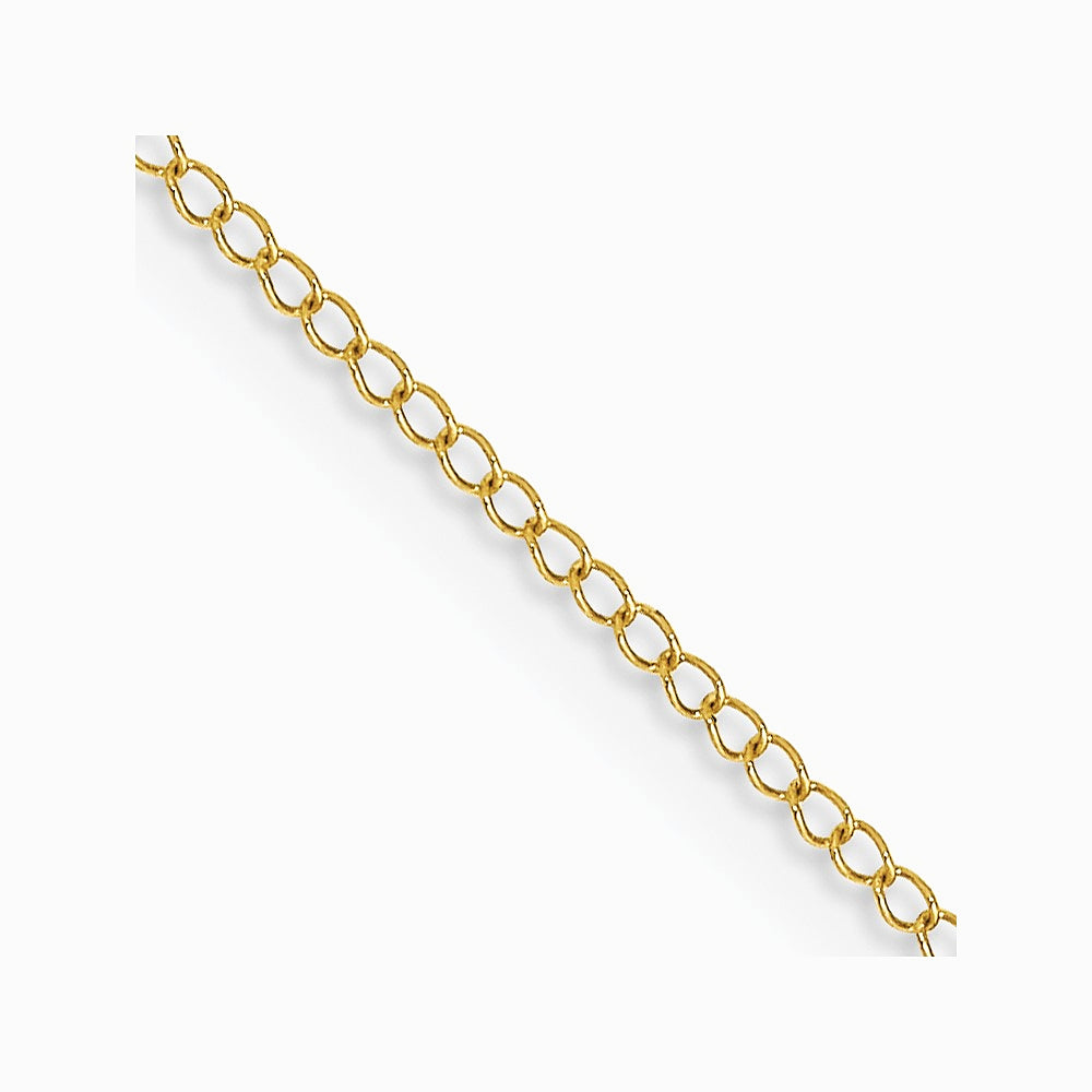 10K Yellow Gold .5mm Carded Curb Chain Necklace 16"-24" - Product Photo