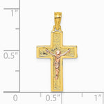 10K / 14K Two-tone Latin Crucifix Charm - Product Photo