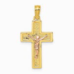 10K / 14K Two-tone Latin Crucifix Charm - Product Photo