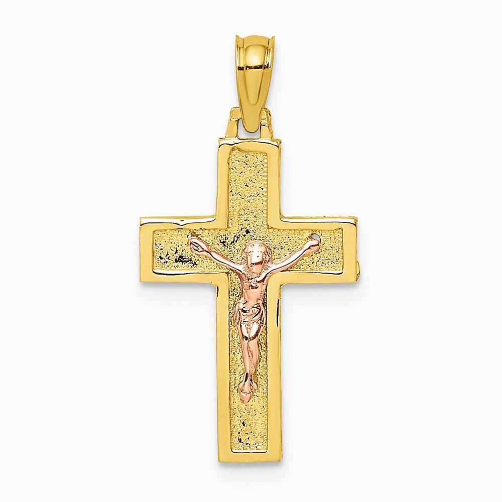 10K / 14K Two-tone Latin Crucifix Charm - Product Photo