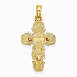 10K / 14K Two-tone w/ Lace Trim Cross Charm - Product Photo