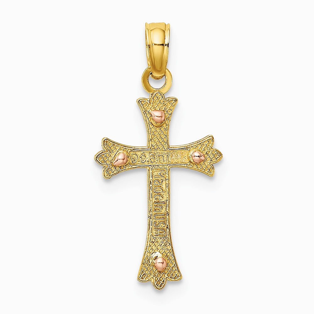 10K / 14K Two-tone Cross Charm - Product Photo