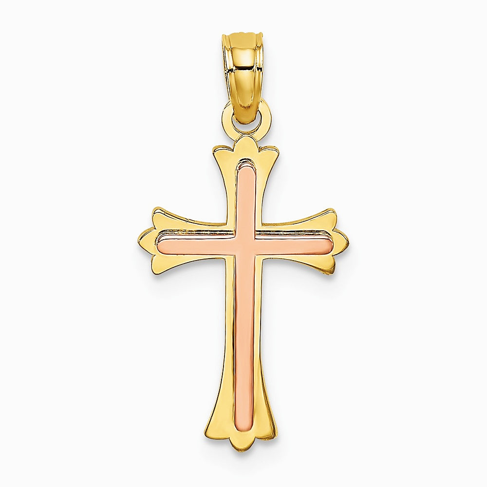 10K / 14K Two-tone Cross Charm - Product Photo