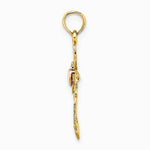 10K / 14K Two-tone Cross w/ Heart Charm - Product Photo