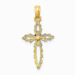 10K / 14K Two-tone Cross w/ Heart Charm - Product Photo