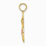 10K / 14K Two-tone Cat w/ Heart Charm - Product Photo