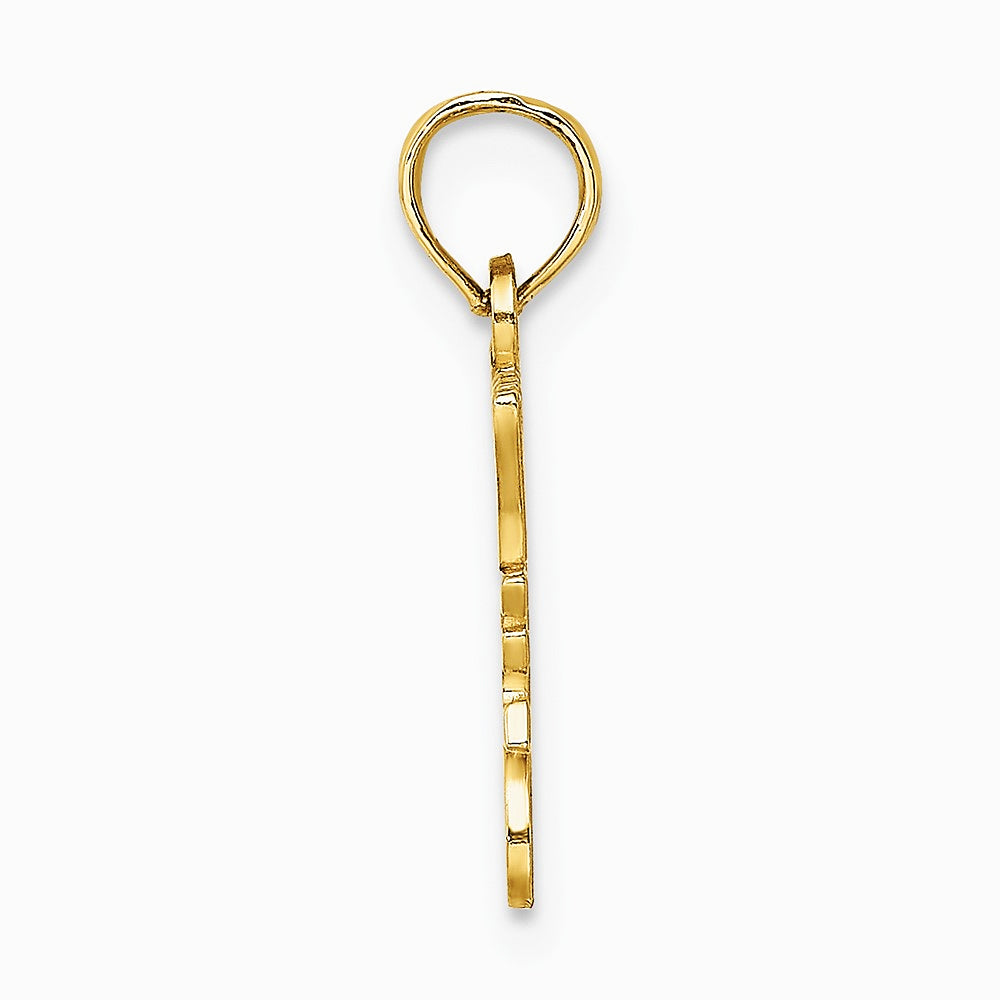 10K / 14K Yellow Gold I HEART MY POLICE DAD Charm - Product Photo
