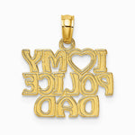 10K / 14K Yellow Gold I HEART MY POLICE DAD Charm - Product Photo