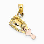 10K / 14K Two-tone Baby Bottle Charm - Product Photo