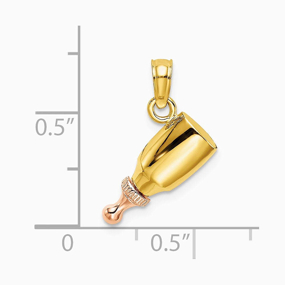 10K / 14K Two-tone Baby Bottle Charm - Product Photo