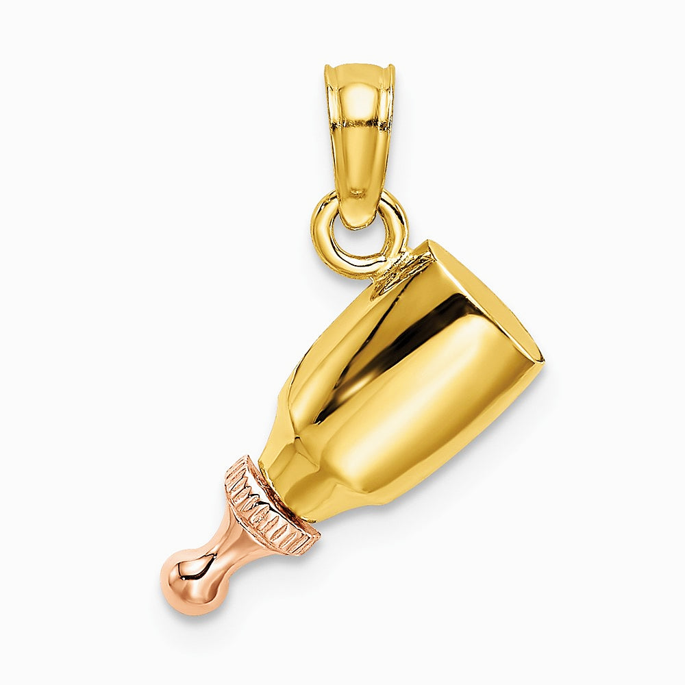 10K / 14K Two-tone Baby Bottle Charm