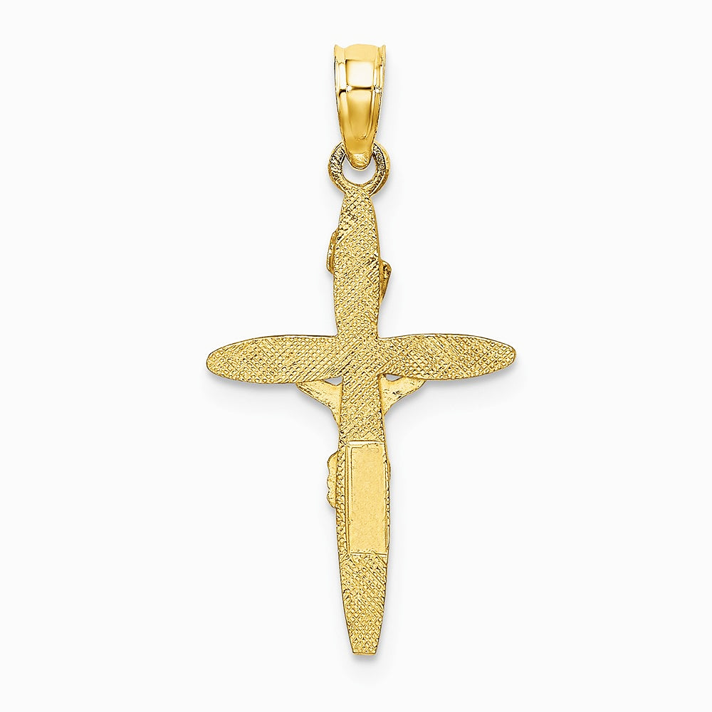 10K / 14K Yellow with Rhodium W/ Rhodium INRICrucifix Charm - Product Photo