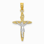 10K / 14K Yellow with Rhodium W/ Rhodium INRICrucifix Charm - Product Photo