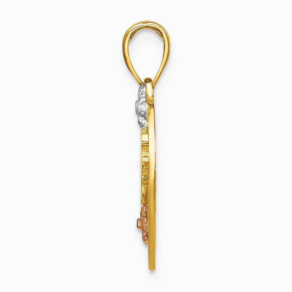 10K / 14K Two-tone with White Rhodium 