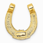 10K / 14K Yellow with Rhodium w/ Rhodium Horseshoe Charm - Product Photo