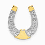 10K / 14K Yellow with Rhodium w/ Rhodium Horseshoe Charm - Product Photo