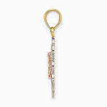 10K / 14K Two-tone with Rhodium Small Angel In Heart Charm - Product Photo