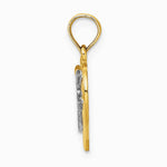 10K / 14K Yellow with Rhodium W/ Rhodium Cross In Heart Charm - Product Photo