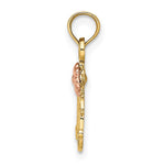 10K Two-Tone Textured Scroll w/ Flower MOM Charm - Product Photo