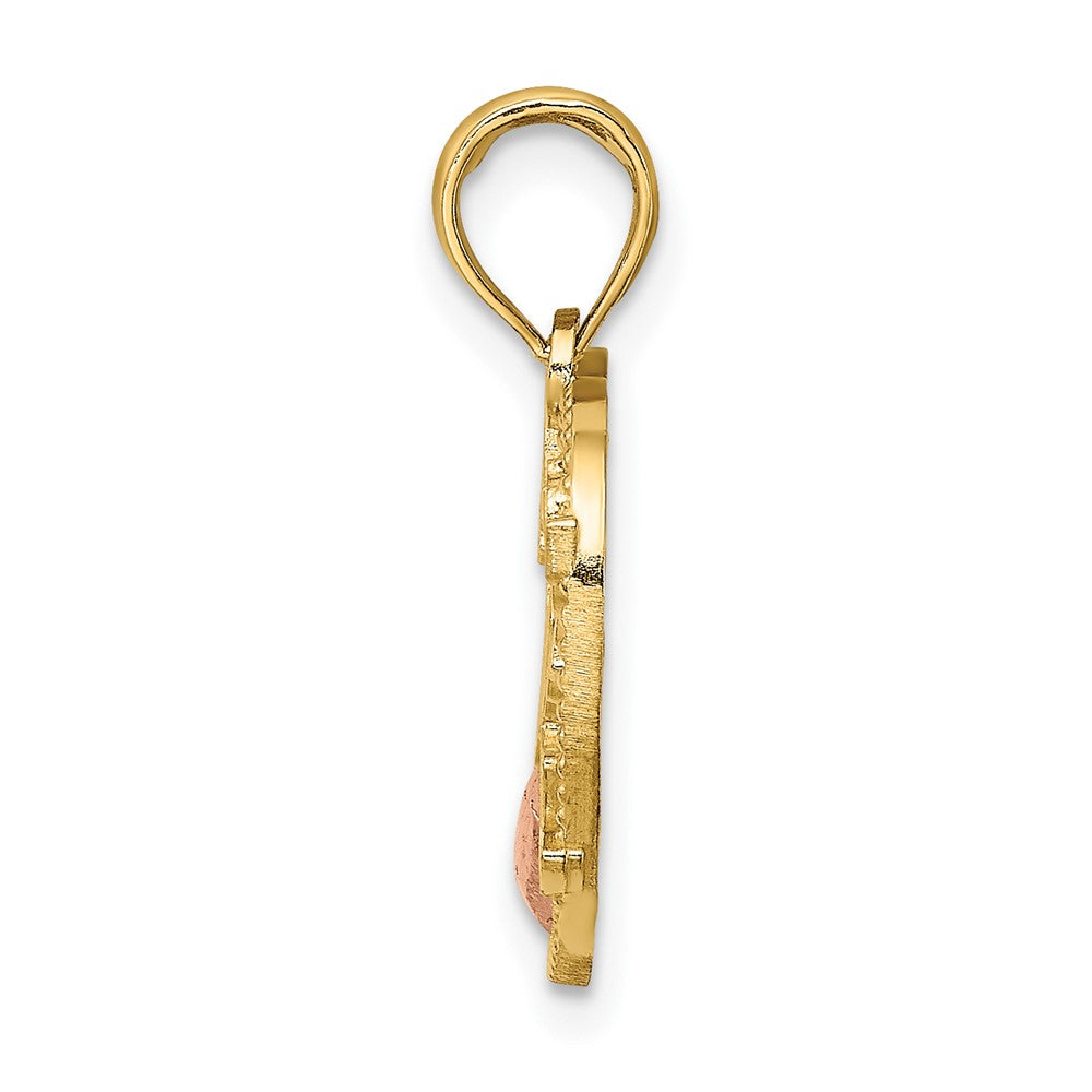 10k Two-Tone Heart w/ 