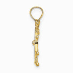 10K / 14K Yellow with Rhodium w/ Rhodium Ships Wheel Pendant - Product Photo