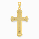 10K / 14K Two-tone Engraved Crucifix Charm - Product Photo