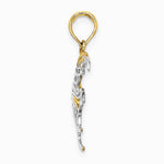 10K / 14K Yellow with Rhodium w/ Rhodium Cut-Out Angelfish Charm - Product Photo