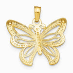 10K / 14K Yellow with Rhodium with Rhodium Butterfly W/ White Beaded Wings Charm - Product Photo