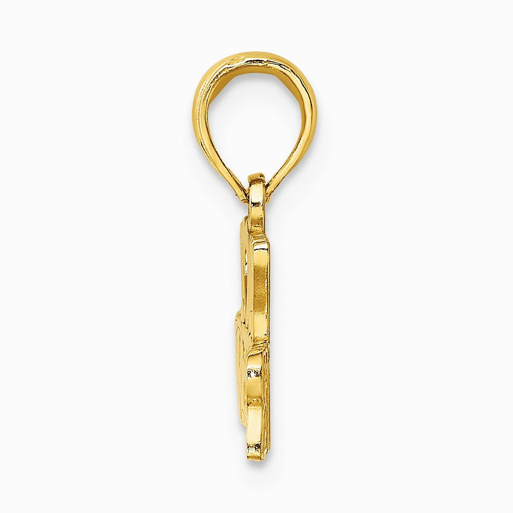 10K / 14K Yellow Gold I LOVE MY FIREFIGHTER Charm - Product Photo
