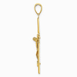 10K / 14K Yellow Gold W/ Satin Finish Crucifix Charm - Product Photo