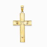 10K / 14K Yellow Gold W/ Satin Finish Crucifix Charm - Product Photo