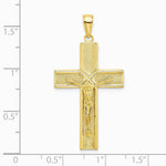10K / 14K Yellow Gold W/ Satin Finish Crucifix Charm - Product Photo