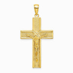 10K / 14K Yellow Gold W/ Satin Finish Crucifix Charm - Product Photo