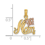 10K Two-Tone MOM W/ Butterfly Charm - Product Photo