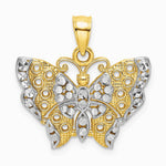 10K / 14K Yellow with RH with RH Butterfly with White Edge and Cut-out Wings - Product Photo