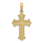 10K / 14K Yellow with Rhodium w/ Rhodium Diamond-Cut Cross Pendant - Product Photo