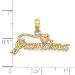 10k Two-Tone GRANDMA w/ Heart Charm - Product Photo