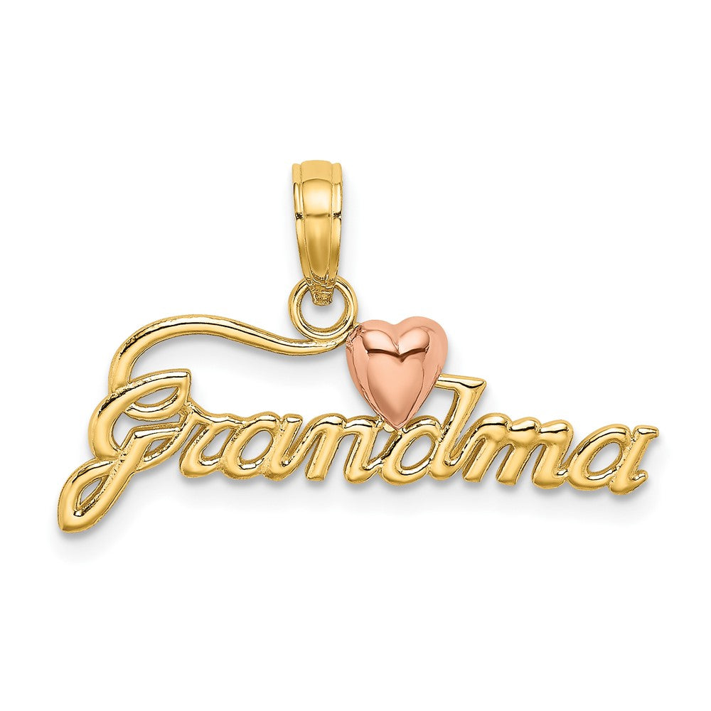 10K / 14K Two-tone GRANDMA w/ Heart Charm