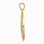 10K / 14K Yellow with Rhodium with Rhodium Sun, Hearts ,Water Circle Charm - Product Photo