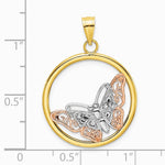 10K / 14K Two-tone with White Rhodium Butterfly Charm - Product Photo