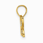 10K / 14K Yellow with Rhodium w/ Rhodium Mini Diamond-Cut Butterfly Charm - Product Photo