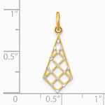 10K / 14K Yellow with Rhodium with Rhodium Diamond-Cut Small Criss-Cross Charm - Product Photo