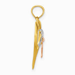 10K / 14K Two-tone with White Rhodium BELIEVE in Heart w/ Breast Cancer Ribbon - Product Photo
