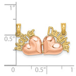 10k Two-Tone MOTHER and DAUGHTER Break-Apart Hearts Charm - Product Photo