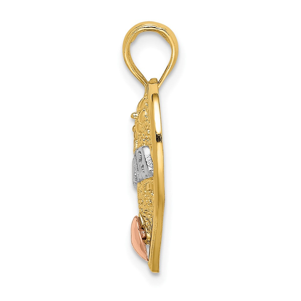 10K Two-tone w/White Rhodium GRANDMA Heart Charm - Product Photo